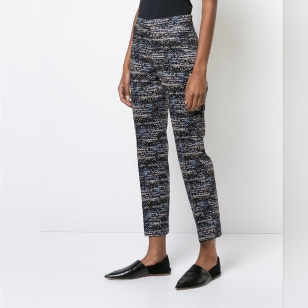 Akris punto Franca Slim Cotton Stretch Ankle  Patterned Pants Sz 10